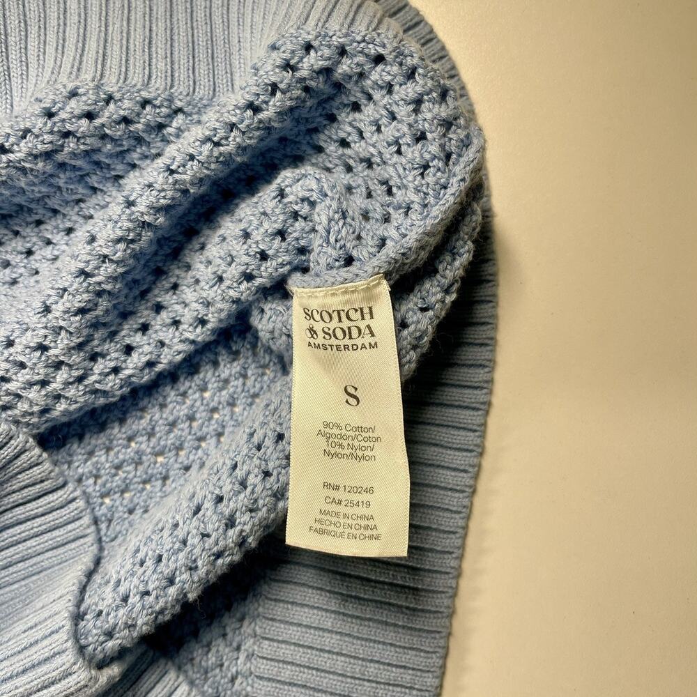 Scotch and Soda Half Zip Knit Sweater Pullover Women Preppy Powder Blue Small - Picture 7 of 8